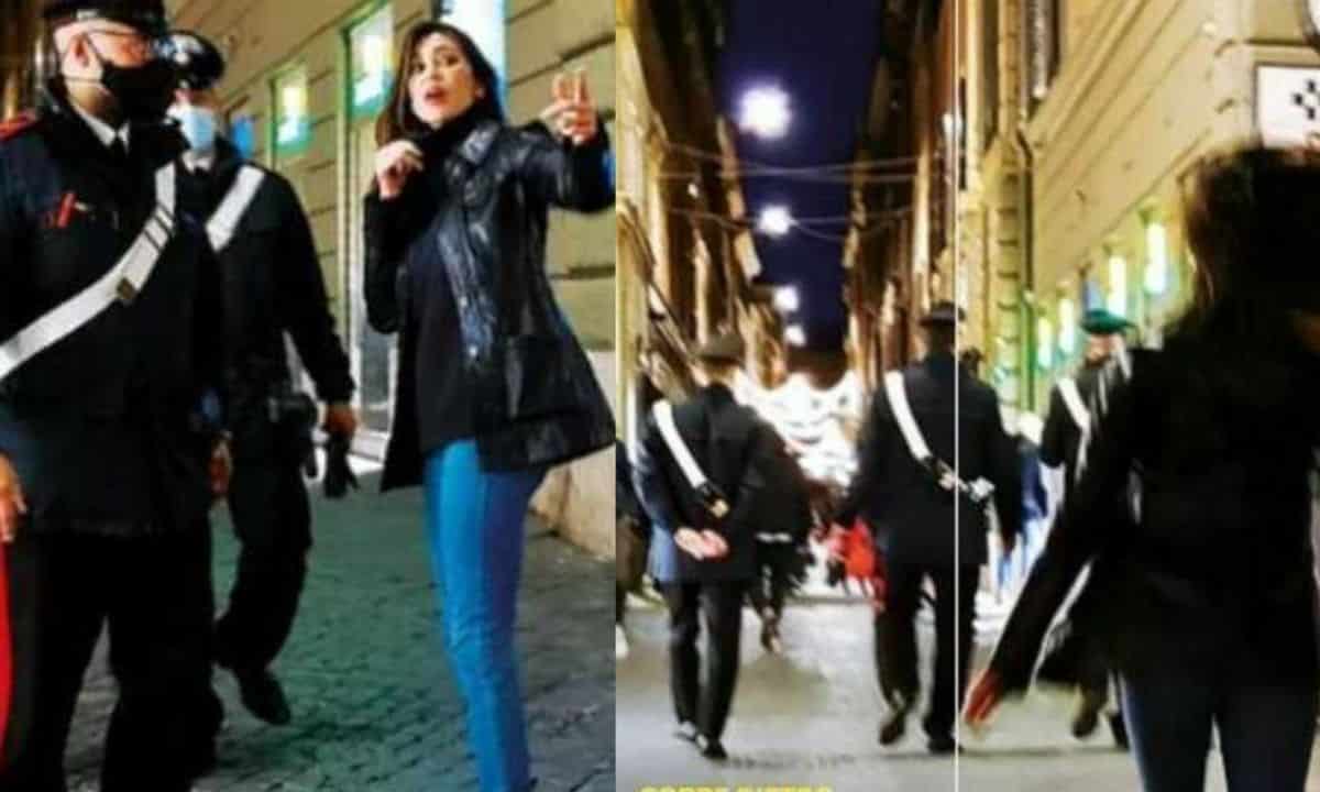 Belen Rodriguez polizia carabinieri paparazzata arrabbiata